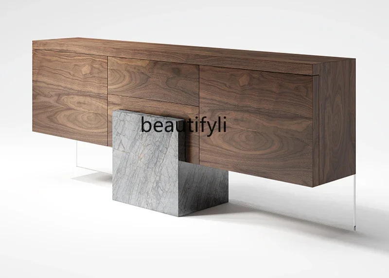 French retro marble dining side cabinet, living room, simple modern medieval style, walnut furniture
French retro marble dining side cabinet, living room, simple modern medieval style, walnut furniture