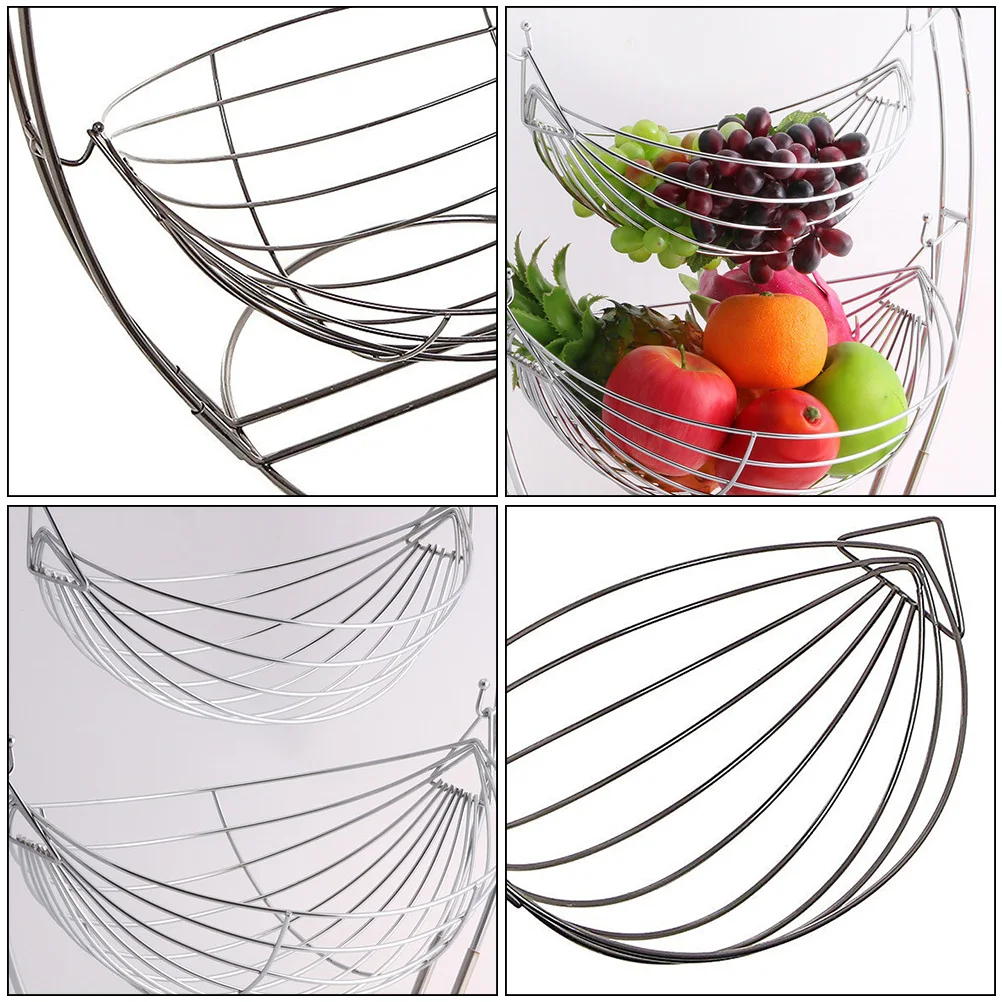 Art Fruit Double Layer Large Capacity Wrought Iron Storage Rack For Kitchen Home Silver Color Fruit Vegetable Basket Iron Food
Art Fruit Double Layer Large Capacity Wrought Iron Storage Rack For Kitchen Home Silver Color Fruit Vegetable Basket Iron Food