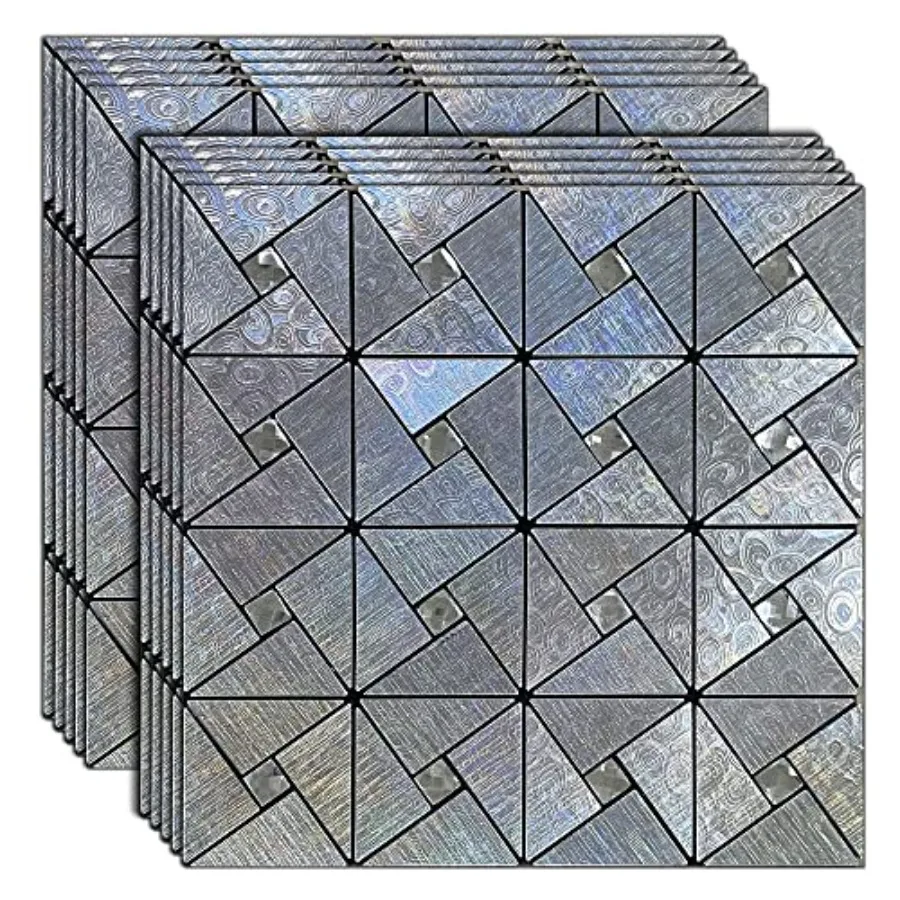 Piece Peel and Stick Metal Triangle Tile High-End Metal Texture Wall Stickers Self Adhesive Wall Tiles for Kitchen Backsplash B
Piece Peel and Stick Metal Triangle Tile High-End Metal Texture Wall Stickers Self Adhesive Wall Tiles for Kitchen Backsplash B
