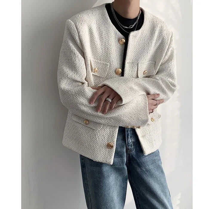 Korean Sle round Ne ort Jaet Men's High Quali Ele Tartan Suit Casual Youthful Spring Autumn Polyester Fabric
Korean Sle round Ne ort Jaet Men's High Quali Ele Tartan Suit Casual Youthful Spring Autumn Polyester Fabric