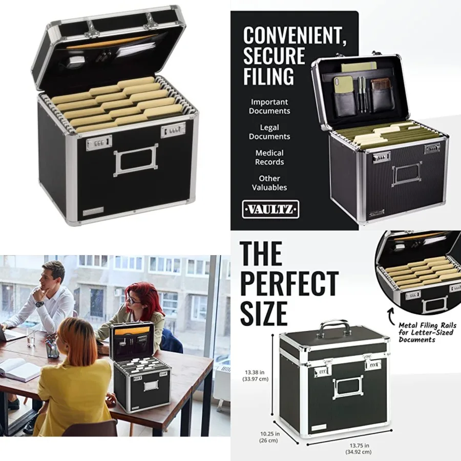Locking File Organizer Box - 13.5 x 13.25 x 10.5 Inch Large, Portable Locking Storage Box for Filing s and Documents w/Combinat
Locking File Organizer Box - 13.5 x 13.25 x 10.5 Inch Large, Portable Locking Storage Box for Filing s and Documents w/Combinat