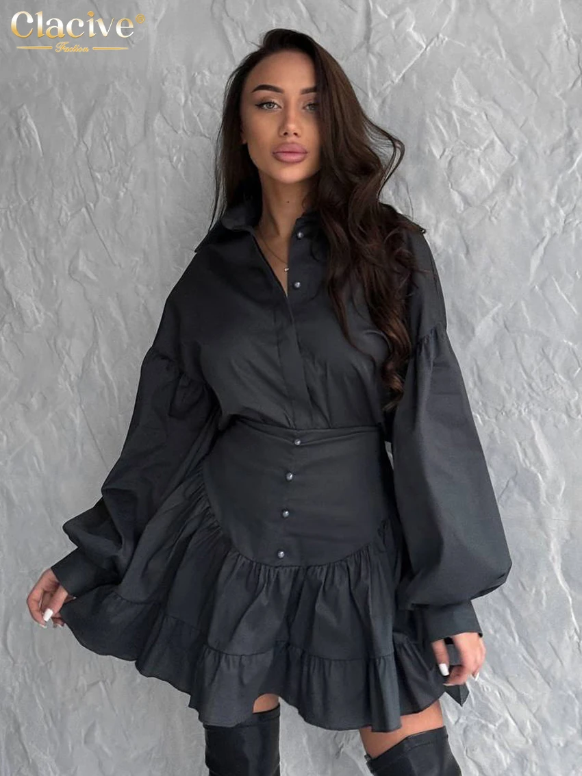 Clacive Fashion Loose Black Cotton Women's Two Pieces Set 2025 Elegant Long Sleeve Shirt With High Waist Mini Skirt Set Female
Clacive Fashion Loose Black Cotton Women's Two Pieces Set 2025 Elegant Long Sleeve Shirt With High Waist Mini Skirt Set Female