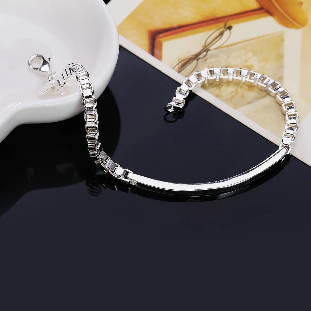 925 Sterling Silver Square Charm Hand Bracelets Woman Couple Luxury Jewelry Wholesale Jewellery Argent 925
925 Sterling Silver Square Charm Hand Bracelets Woman Couple Luxury Jewelry Wholesale Jewellery Argent 925