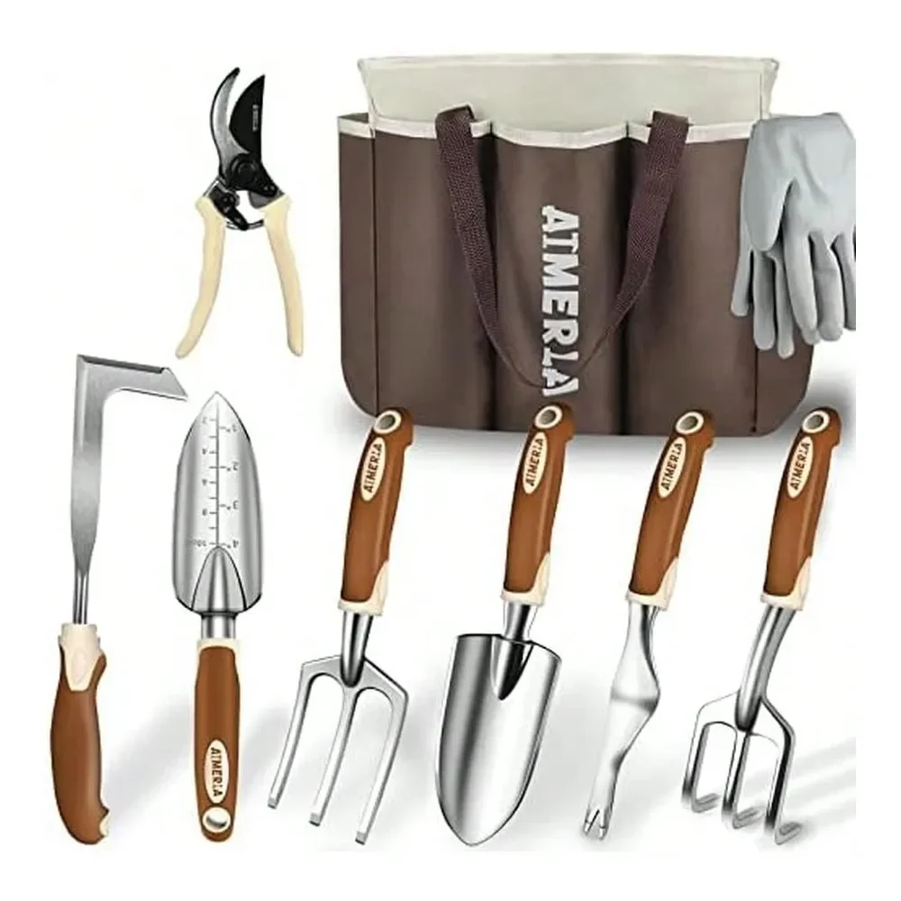 Gardening Tools Set Of 9 Heavy Duty Garden Tools With NonSlip Rubber Grip With Large Garden Bag, Durable For Garden, Weeding, G
Gardening Tools Set Of 9 Heavy Duty Garden Tools With NonSlip Rubber Grip With Large Garden Bag, Durable For Garden, Weeding, G