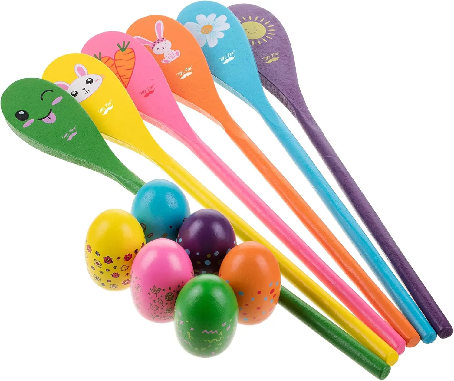 6-Piece Wooden Egg Spoon Race Game Set for Kids, Easter Party Outdoor Fun
6-Piece Wooden Egg Spoon Race Game Set for Kids, Easter Party Outdoor Fun