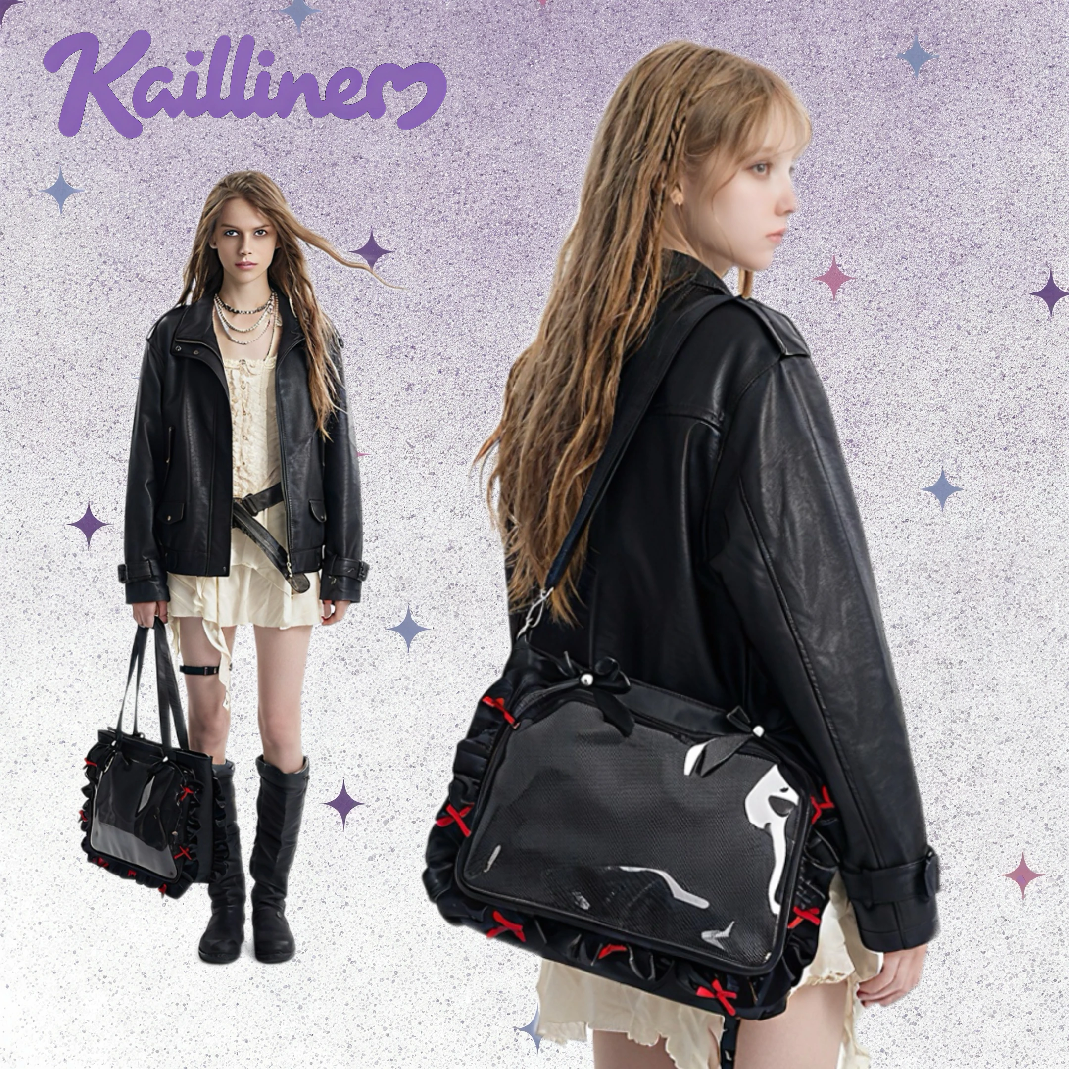 Fashion Ribbon Ita Shoulder Bag Large Capacity Lolita Girl Tote Bag Y2K Cute Japanese JK DIY Display Transparent Women Handbag
Fashion Ribbon Ita Shoulder Bag Large Capacity Lolita Girl Tote Bag Y2K Cute Japanese JK DIY Display Transparent Women Handbag