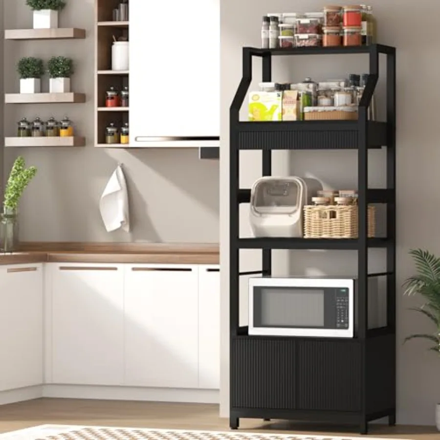 Industrial 5-Tier Bakers Rack with Storage Cabinet and Drawer for Microwave Free Standing Kitchen Shelf in Black Steel Space-Sa
Industrial 5-Tier Bakers Rack with Storage Cabinet and Drawer for Microwave Free Standing Kitchen Shelf in Black Steel Space-Sa
