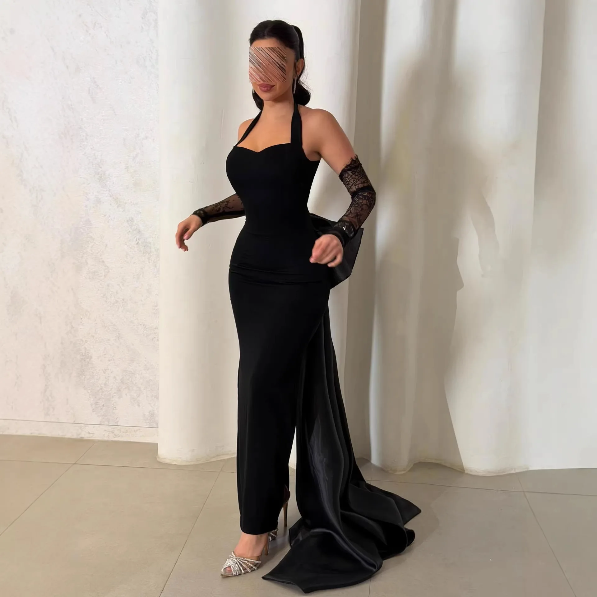 Evening Dress Dresses Women Spring Summer Black Lace Sleeves See Through Wedding African Prom
Evening Dress Dresses Women Spring Summer Black Lace Sleeves See Through Wedding African Prom