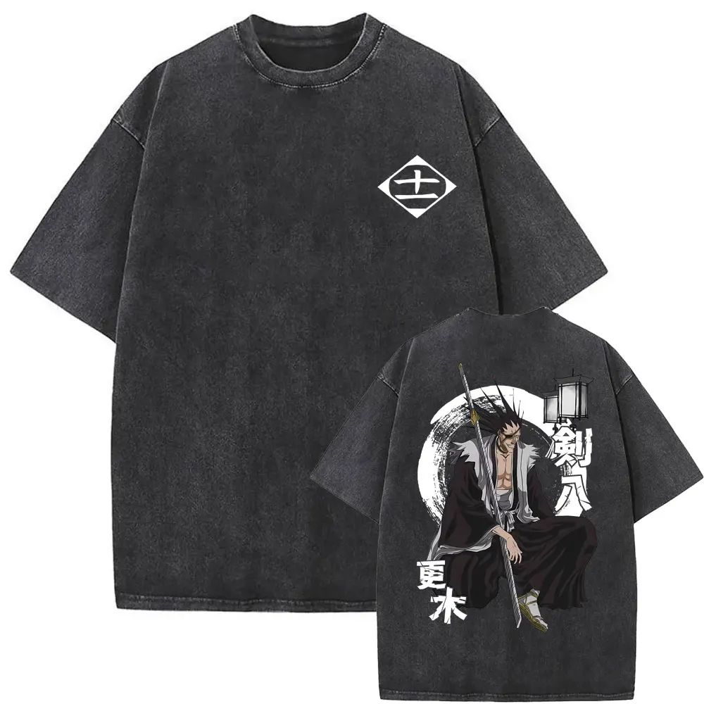 Washed Vintage Anime Bleach Zaraki Kenpachi Graphic T-shirt Men Women Manga Fashion Casual T Shirt Male Loose Oversized T-shirts
Washed Vintage Anime Bleach Zaraki Kenpachi Graphic T-shirt Men Women Manga Fashion Casual T Shirt Male Loose Oversized T-shirts