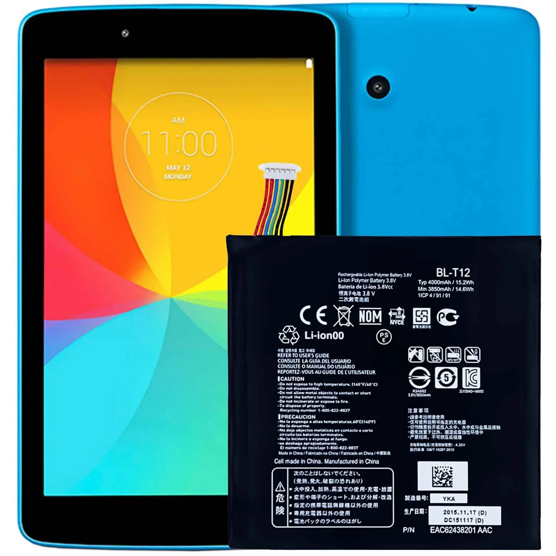 Высококачественная сменная батарея для LG G Pad 7,0 V400 V410 BL-T12, 4000 мАч, аккумуляторы для мобильных телефонов большой емкости
Высококачественная сменная батарея для LG G Pad 7,0 V400 V410 BL-T12, 4000 мАч, аккумуляторы для мобильных телефонов большой емкости