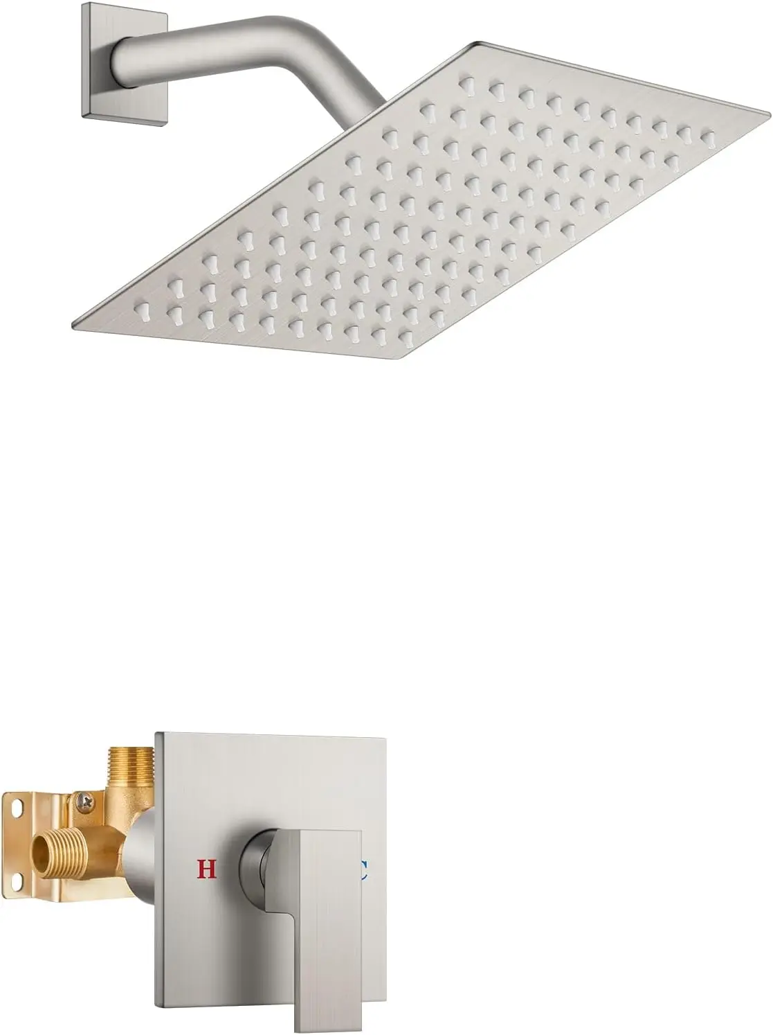 8 Inch Wall Mount Rain Shower System SUS304 Stainless Steel Single Handle with Rough-in Valve Brushed Nickel
8 Inch Wall Mount Rain Shower System SUS304 Stainless Steel Single Handle with Rough-in Valve Brushed Nickel