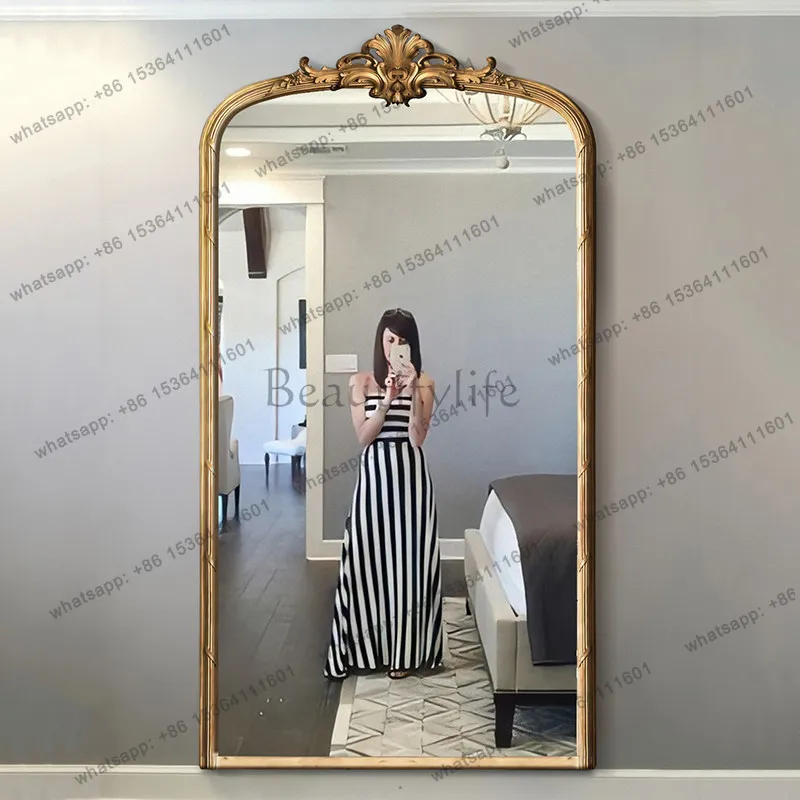 European retro wooden frame carved floor mirror movable cloakroom full body wedding shop fitting mirror
European retro wooden frame carved floor mirror movable cloakroom full body wedding shop fitting mirror