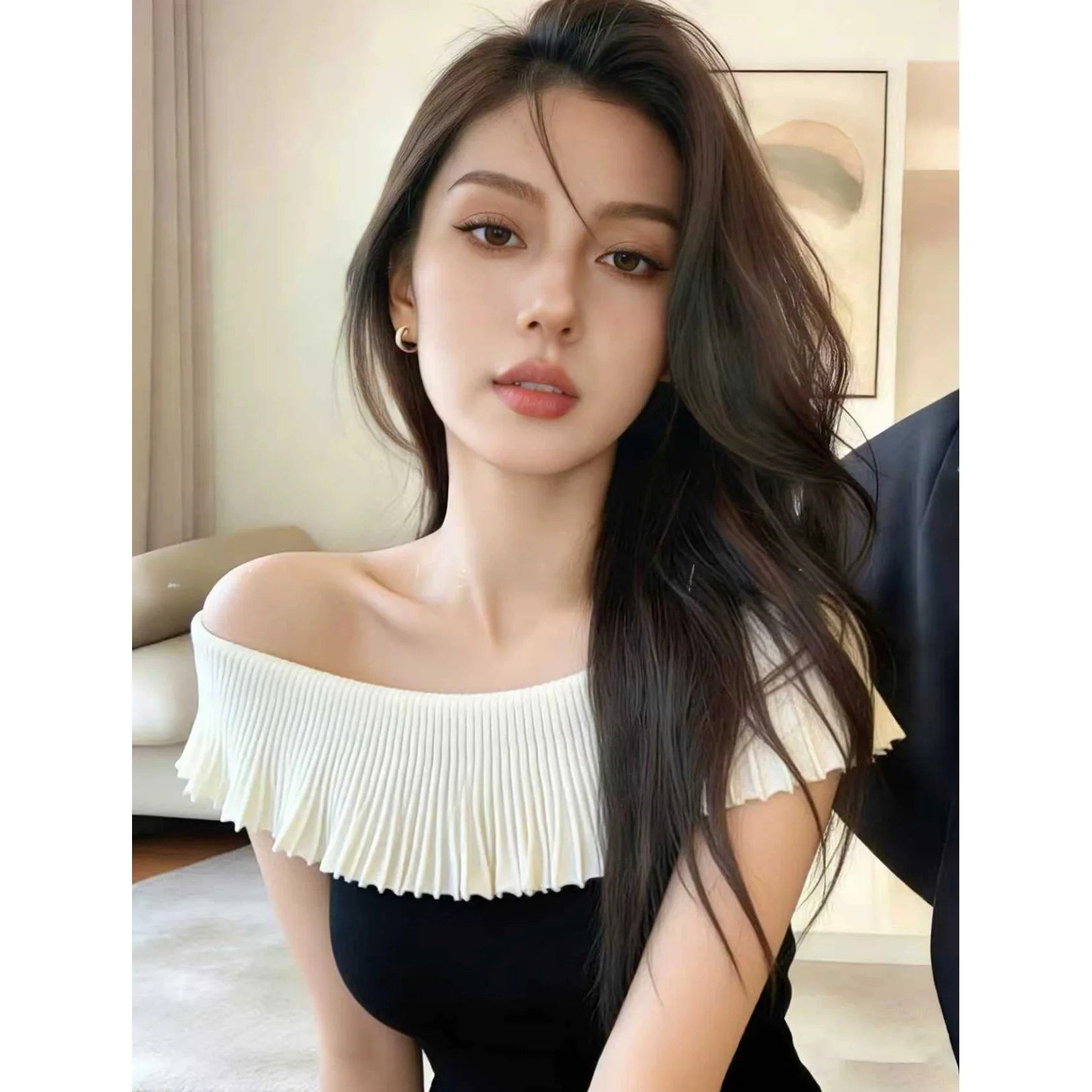 Slimming Effect Summer New Style Self-Preservation Color Block Lace Trim One Shoulder Knitted Sweater for Women Korean Version
Slimming Effect Summer New Style Self-Preservation Color Block Lace Trim One Shoulder Knitted Sweater for Women Korean Version