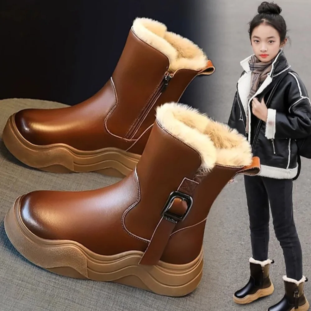 Fashionable Winter Windproof Boots Girls Thick Warm Teenager Girl Plush Boots Thick Cotton Shoes for Kids Waterproof Snow Boots
Fashionable Winter Windproof Boots Girls Thick Warm Teenager Girl Plush Boots Thick Cotton Shoes for Kids Waterproof Snow Boots