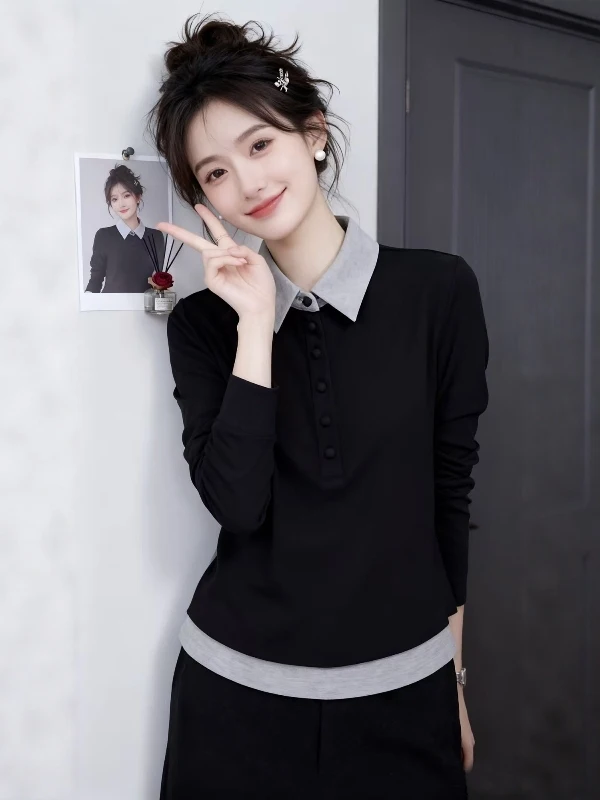 Slimming Effect Collar Long Sve T-irt Women's Spring 2026 plus Size Faionable Inner Wear Creative Pattern Commute...
Slimming Effect Collar Long Sve T-irt Women's Spring 2026 plus Size Faionable Inner Wear Creative Pattern Commute...