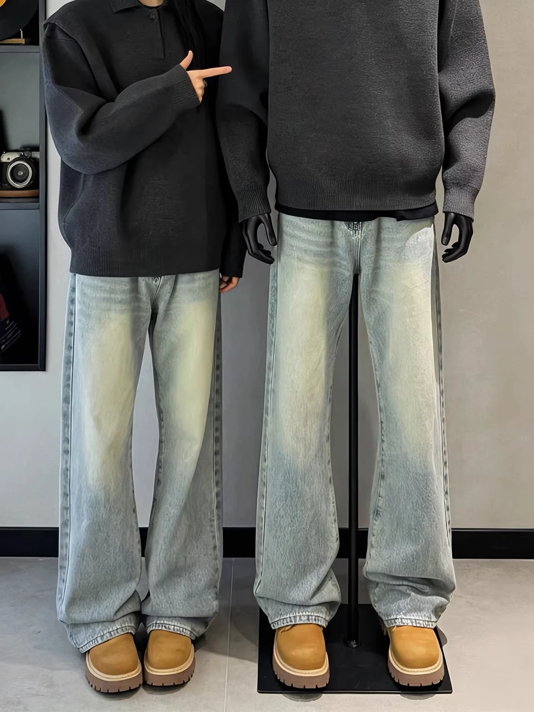 Indigo Fce Lined Flared Jeans Men's Thi Straight Leg Vintage American Sle Winter Wear mid Waist Zipper Closure
Indigo Fce Lined Flared Jeans Men's Thi Straight Leg Vintage American Sle Winter Wear mid Waist Zipper Closure