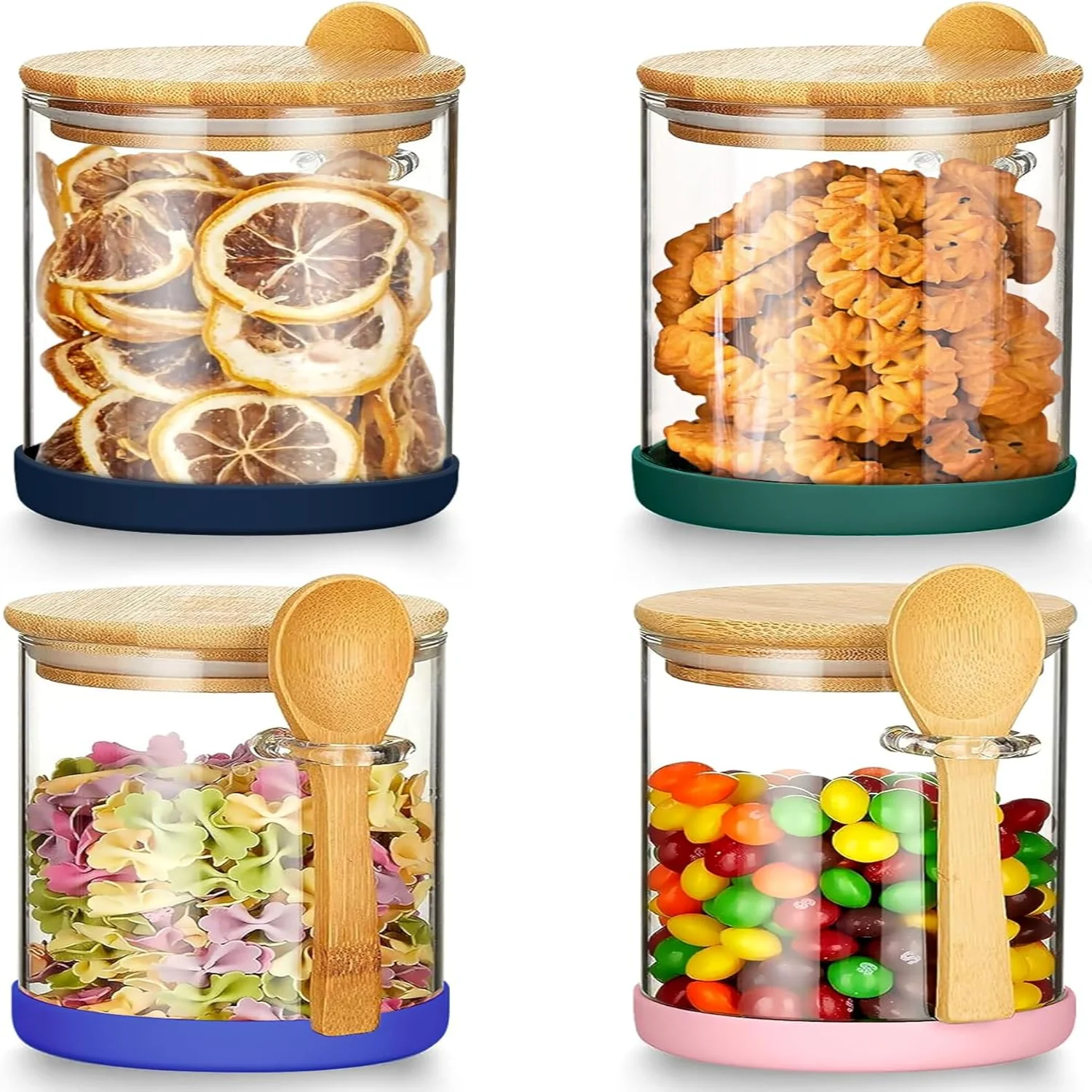Glass Jar with Lid, 4 Pack 18.5OZ Clear Airtight Glass Containers With Bamboo and Spoon Glass Jars for Sugar, Nuts, Flour, Cer
Glass Jar with Lid, 4 Pack 18.5OZ Clear Airtight Glass Containers With Bamboo and Spoon Glass Jars for Sugar, Nuts, Flour, Cer