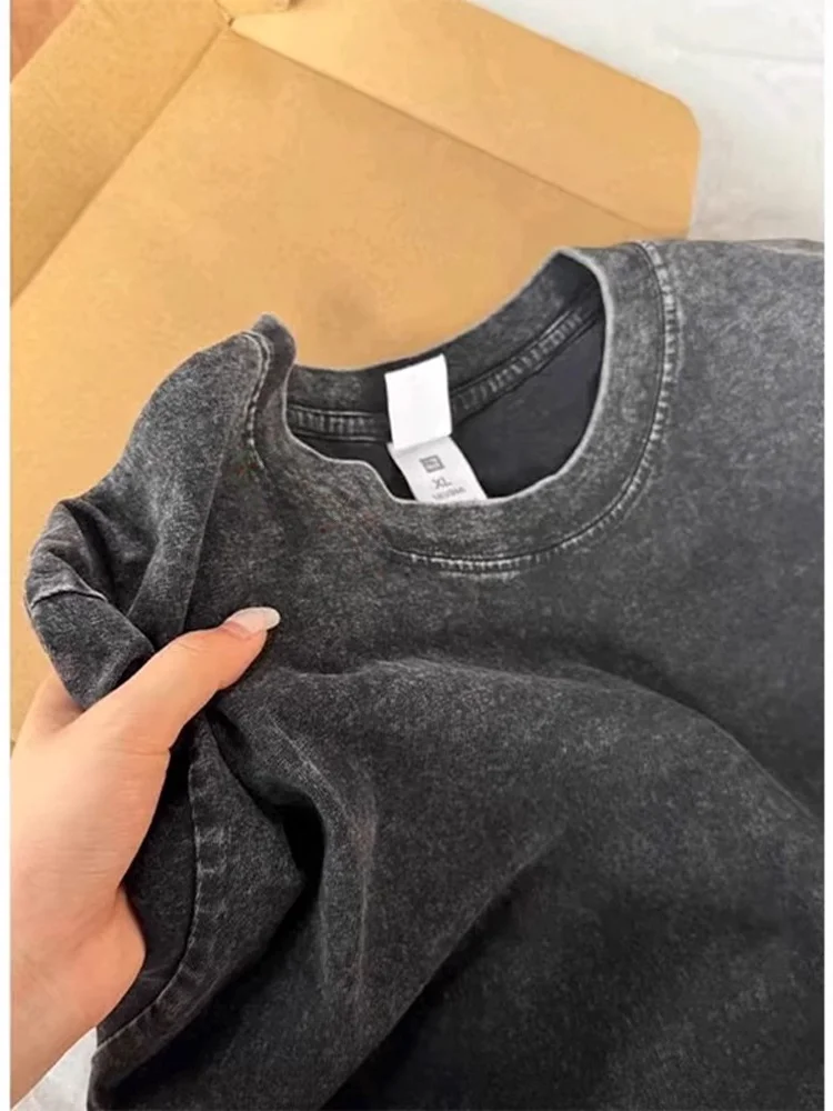 Heavyweight Cotton T-irt Men's Waed Blue Vintage Knitted ort Sve High Street Sle Casual Breathable Summer Top
Heavyweight Cotton T-irt Men's Waed Blue Vintage Knitted ort Sve High Street Sle Casual Breathable Summer Top