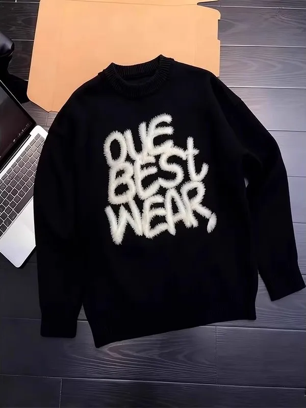 American Retro Letter Heavyweight round Ne Sweater Men Women Winter New Sle Loose Lazy Knitted Top Polyester Fiber Long S...
American Retro Letter Heavyweight round Ne Sweater Men Women Winter New Sle Loose Lazy Knitted Top Polyester Fiber Long S...