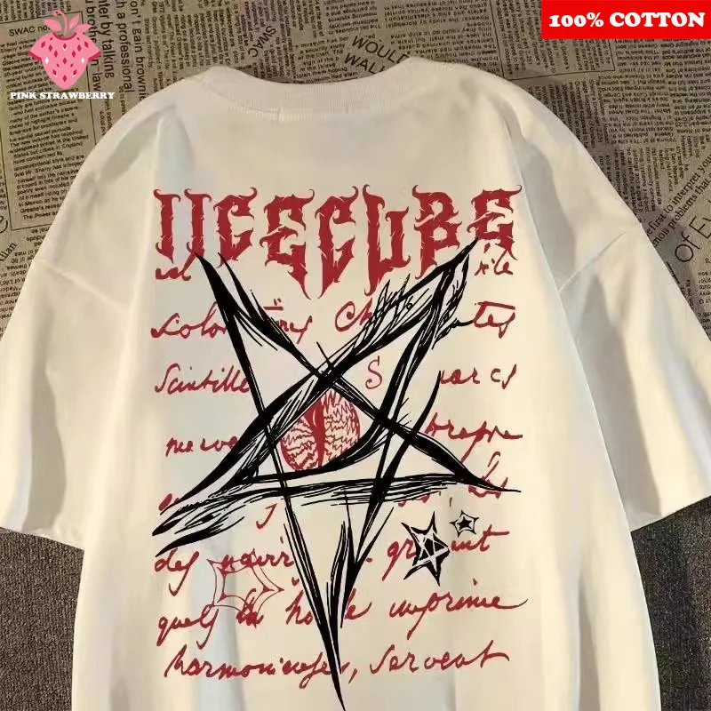 100% Cotton High Quality T-shirt Men Summer 25 New American Street Pentagram Print Short sleeve Tee Casual Y2k Top Male clothing
100% Cotton High Quality T-shirt Men Summer 25 New American Street Pentagram Print Short sleeve Tee Casual Y2k Top Male clothing