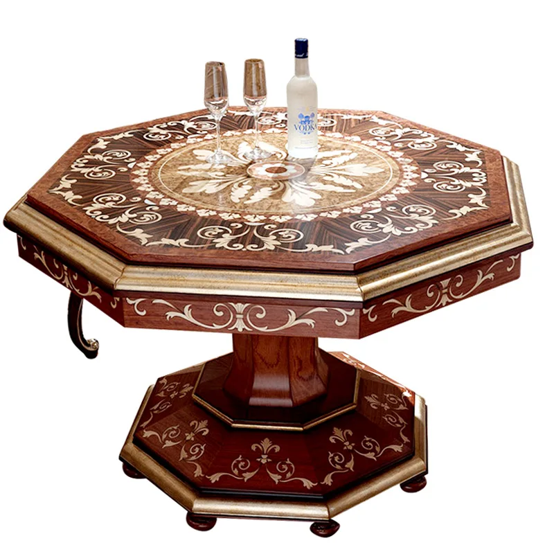 Dining table and chair combination European solid wood eight square table parquet round table furniture
Dining table and chair combination European solid wood eight square table parquet round table furniture