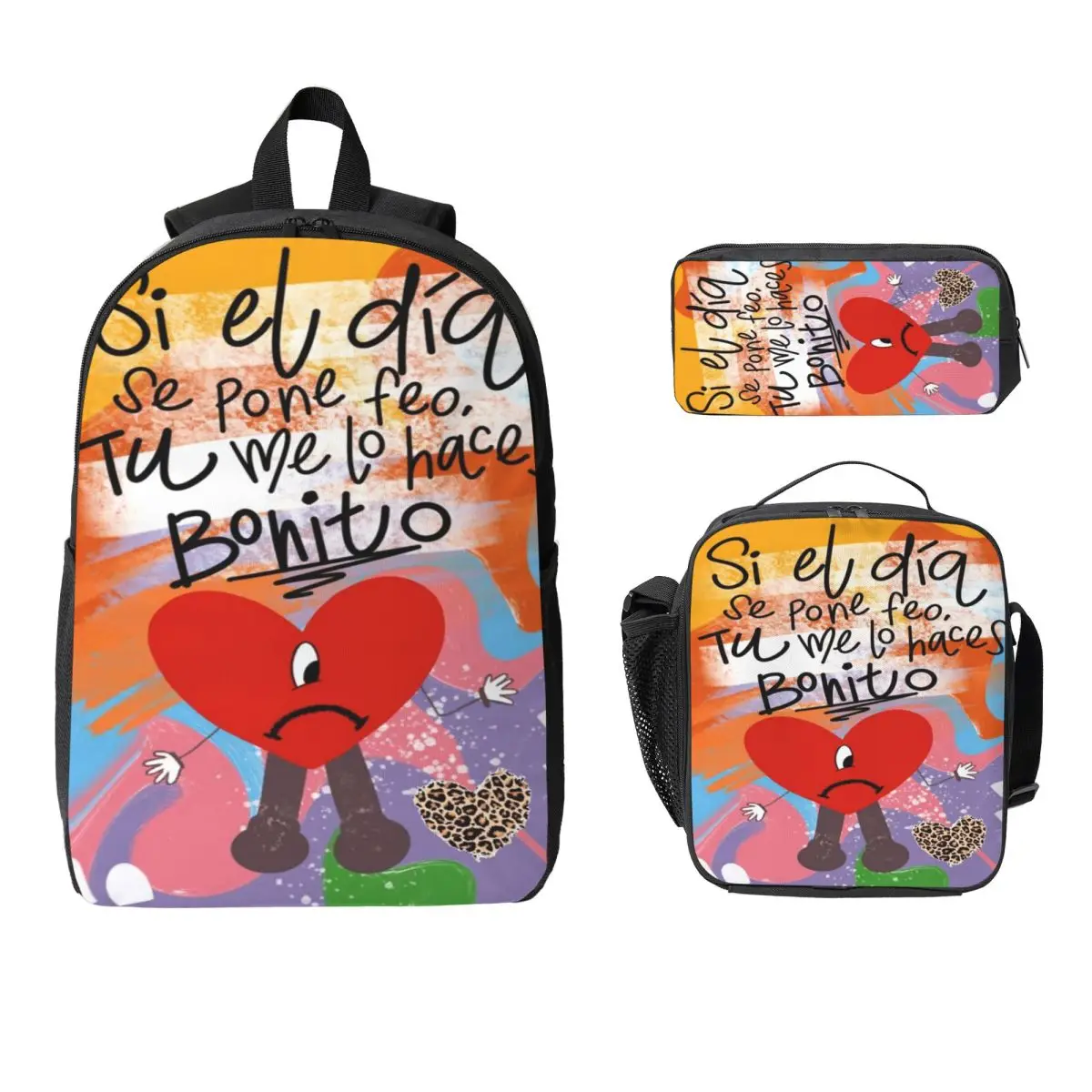 3 шт. Debi Tirar Mas Foto DTMF Bads Bunnys Music Tour Аксессуары Рюкзак Набор для детей Пеналы Наборы сумок для книг с коробкой для завтрака
3 шт. Debi Tirar Mas Foto DTMF Bads Bunnys Music Tour Аксессуары Рюкзак Набор для детей Пеналы Наборы сумок для книг с коробкой для завтрака