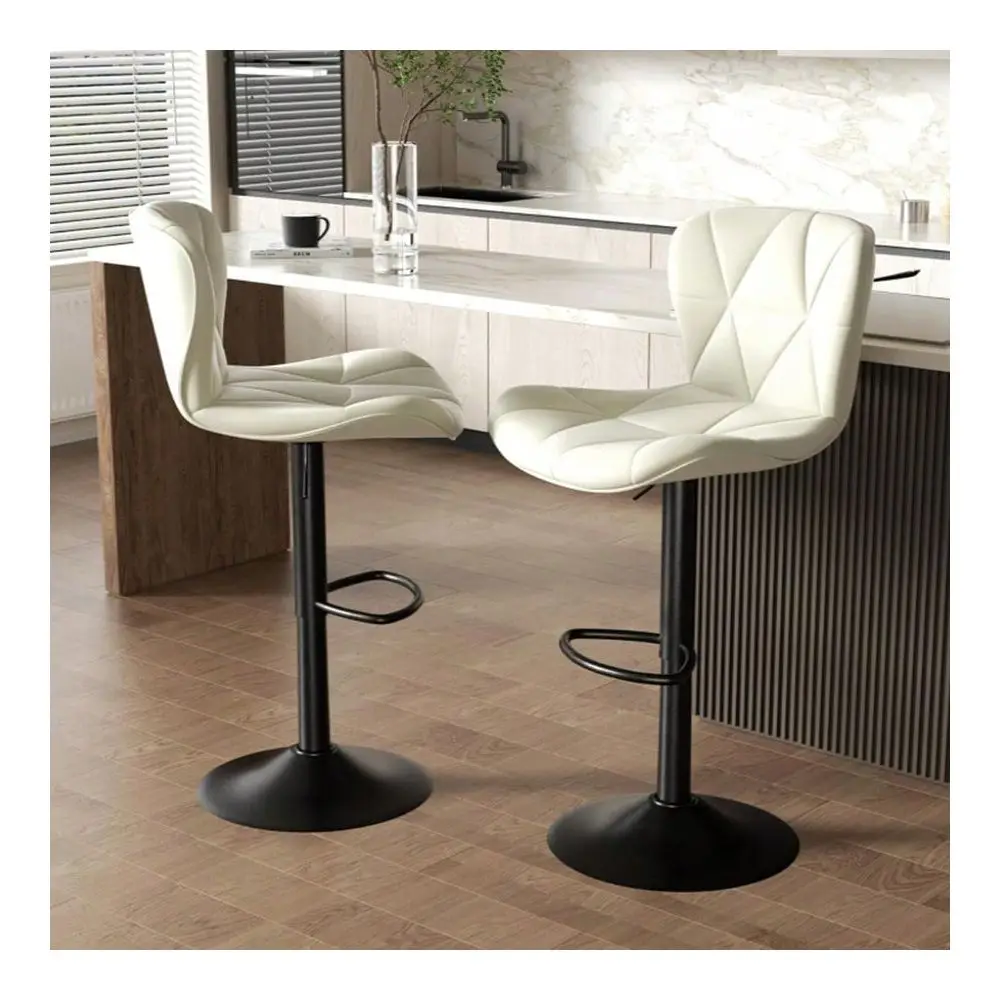 Modern Bar Stool Set Of 2, Adjustable Faux Leather Upholstered Swivel Counter Stools, Counter Height Barstools With Back For Ki
Modern Bar Stool Set Of 2, Adjustable Faux Leather Upholstered Swivel Counter Stools, Counter Height Barstools With Back For Ki
