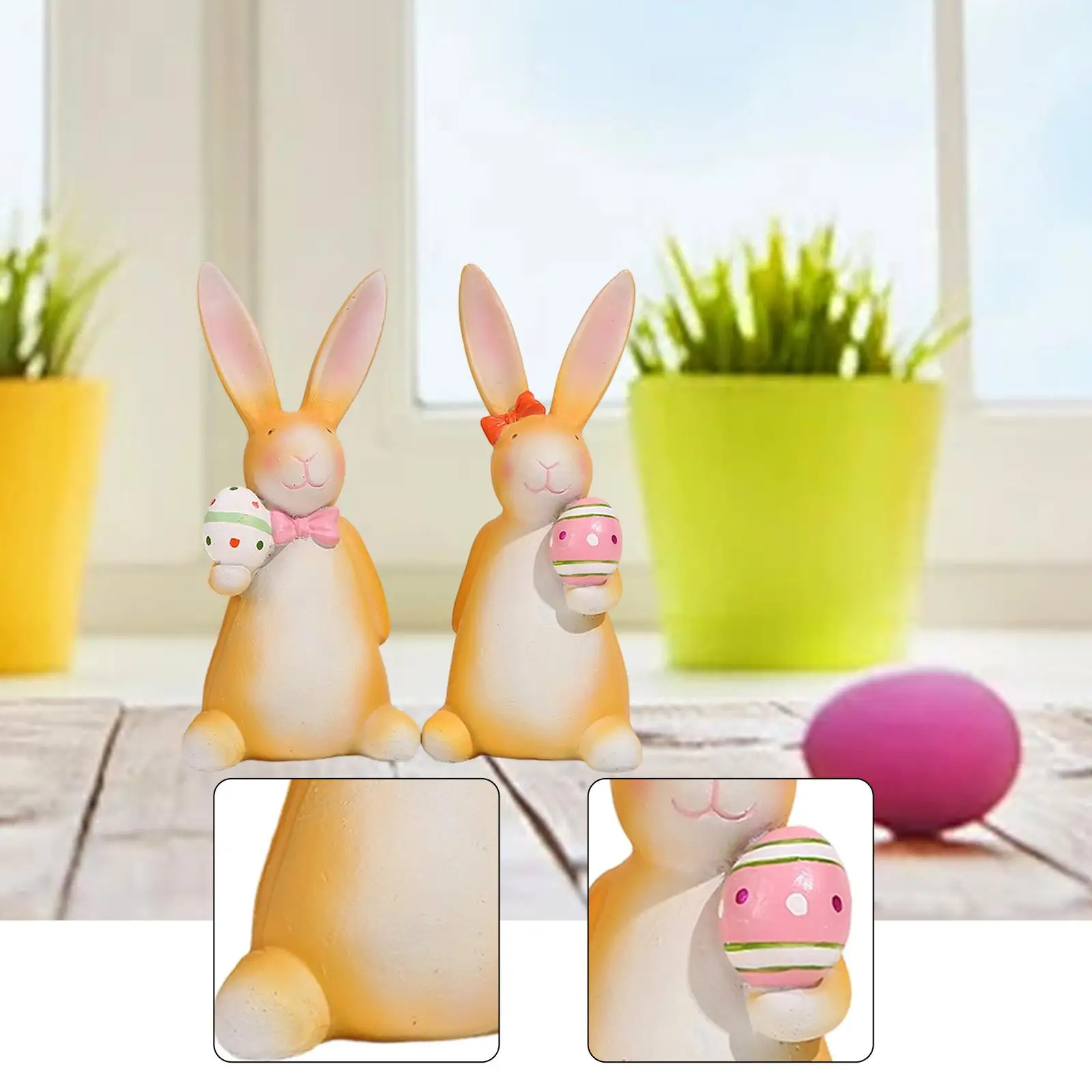 2Pcs Rabbit Statues Ornament Bunny Sculptures Easter Decoration Resin Animal Figurines for Porch Desk Garden Living Room Patio
2Pcs Rabbit Statues Ornament Bunny Sculptures Easter Decoration Resin Animal Figurines for Porch Desk Garden Living Room Patio