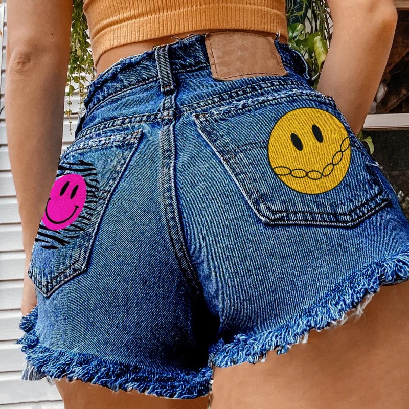 2026 spring/summer new casual printed denim shorts, high waist slimming women's jeans
2026 spring/summer new casual printed denim shorts, high waist slimming women's jeans
