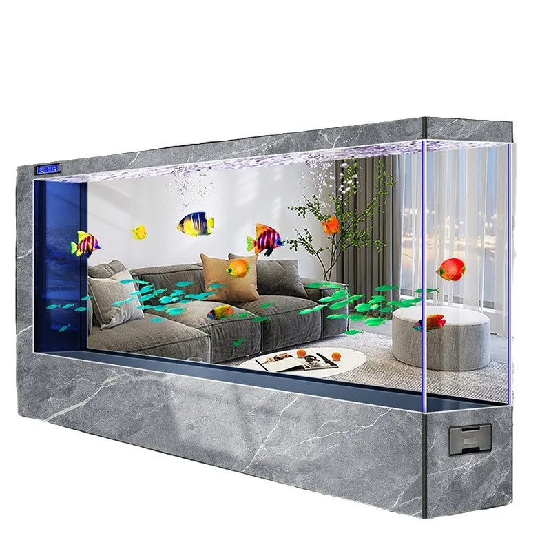 Glass fish tank living room household new screen partition large wall floor aquarium water-free ecological goldfish tank
Glass fish tank living room household new screen partition large wall floor aquarium water-free ecological goldfish tank