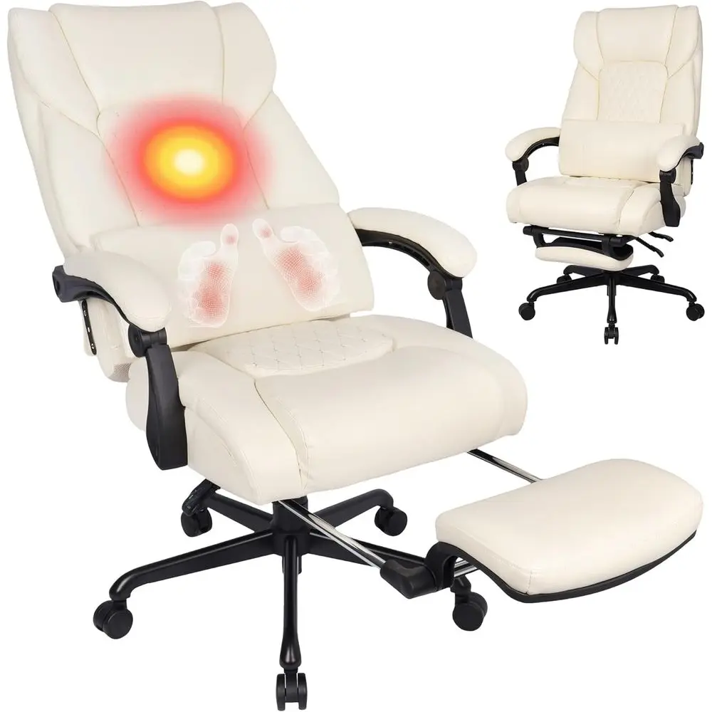 Ergonomic Leather Massage Chair with Heat and Ottoman for Big and Tall, 500 lbs Capacity
Ergonomic Leather Massage Chair with Heat and Ottoman for Big and Tall, 500 lbs Capacity