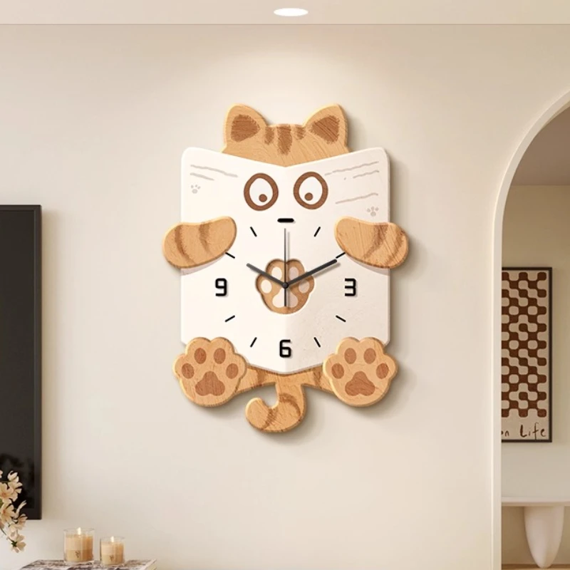 Настенные часы с мультяшным котом, кремовый стиль, для гостиной, коридора, ресторана, модные, бесшумные, с цифрами
Настенные часы с мультяшным котом, кремовый стиль, для гостиной, коридора, ресторана, модные, бесшумные, с цифрами