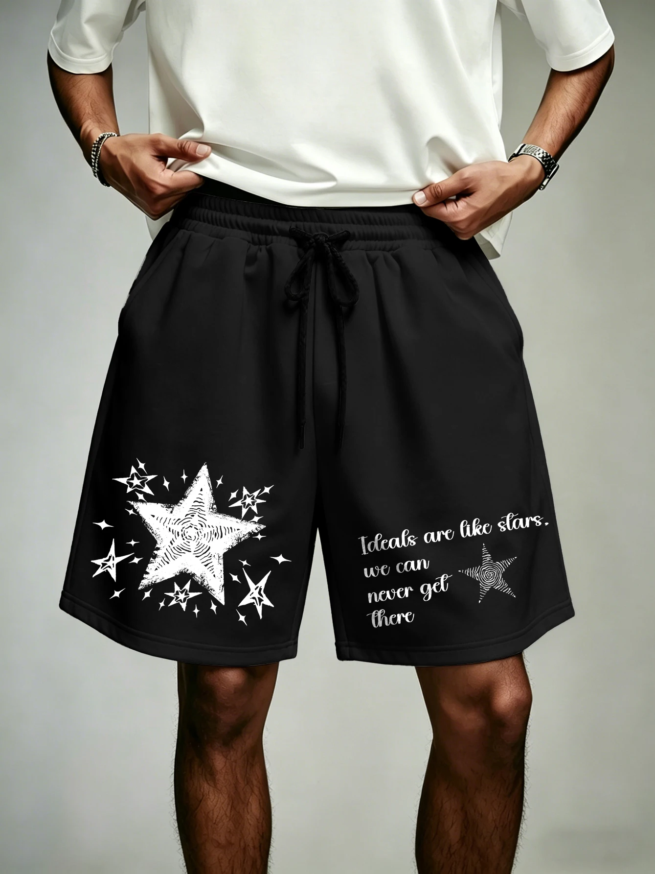 Men's Oversized Gothic Streetwear Shorts Brand Distressed Star Slogan Print Polyester Black Multi Color Shorts S-2XL All Size 1P
Men's Oversized Gothic Streetwear Shorts Brand Distressed Star Slogan Print Polyester Black Multi Color Shorts S-2XL All Size 1P