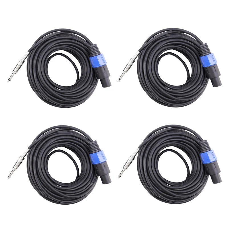 4 Pack 50 Ft Speakon To 1/4 Inch Male Speaker Cables 12 Gauge AWG Wire Audio Amplifier Connection Cord 6.35Mm Wire
4 Pack 50 Ft Speakon To 1/4 Inch Male Speaker Cables 12 Gauge AWG Wire Audio Amplifier Connection Cord 6.35Mm Wire