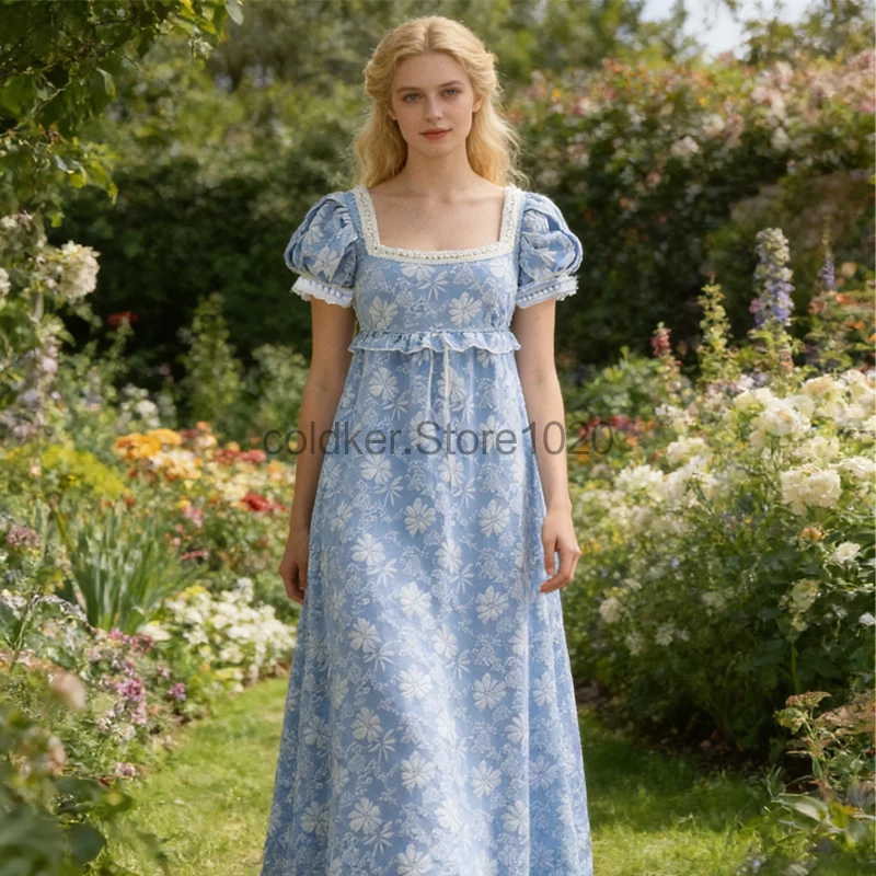New Women Medieval Regency Costume Victorian Vintage Floral Printed High Waist Long Dress Gown Halloween Party Princess Costumes
New Women Medieval Regency Costume Victorian Vintage Floral Printed High Waist Long Dress Gown Halloween Party Princess Costumes