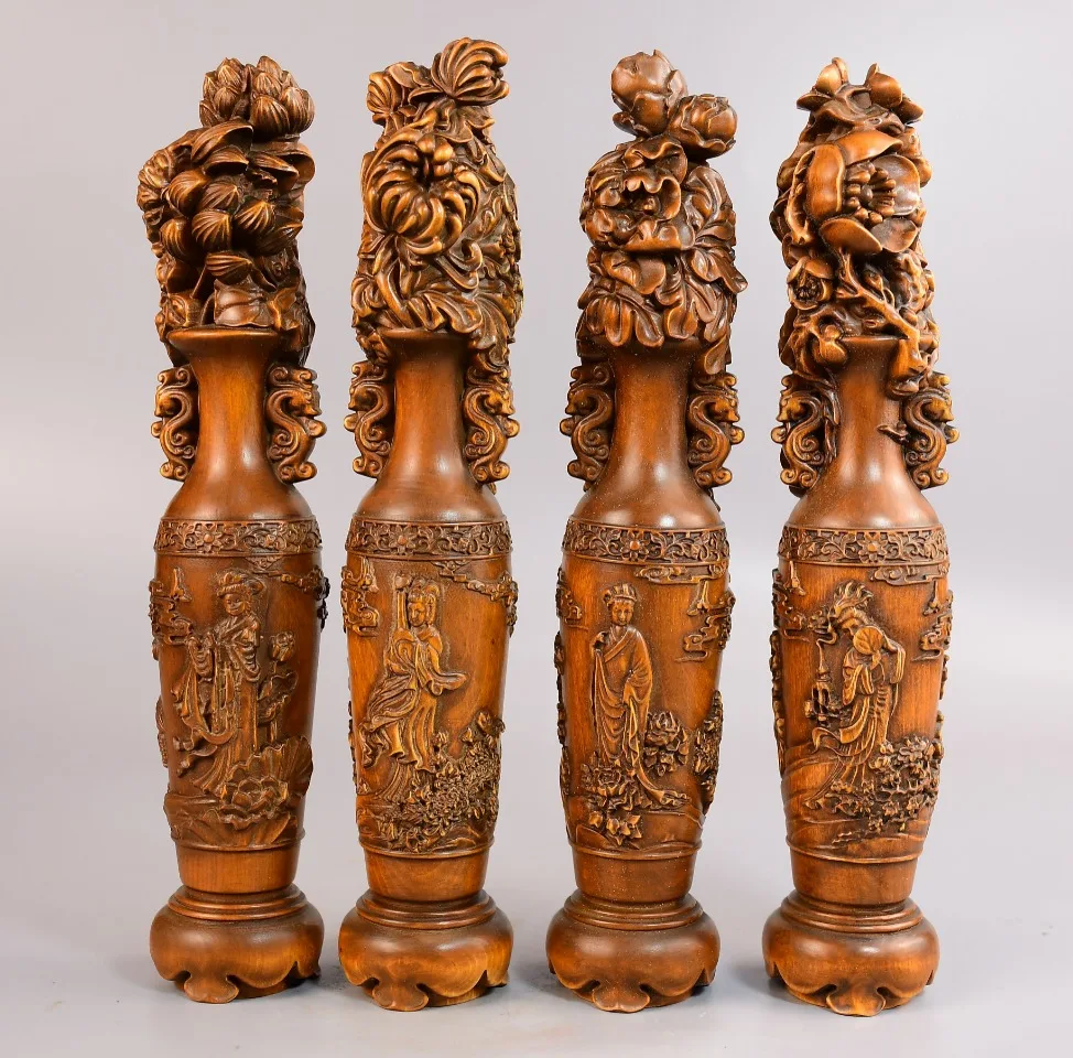 8"Old Boxwood The Four Beauties pattern Seasonal Flower Festival vase Wenfang Amass wealth Ornament
8"Old Boxwood The Four Beauties pattern Seasonal Flower Festival vase Wenfang Amass wealth Ornament