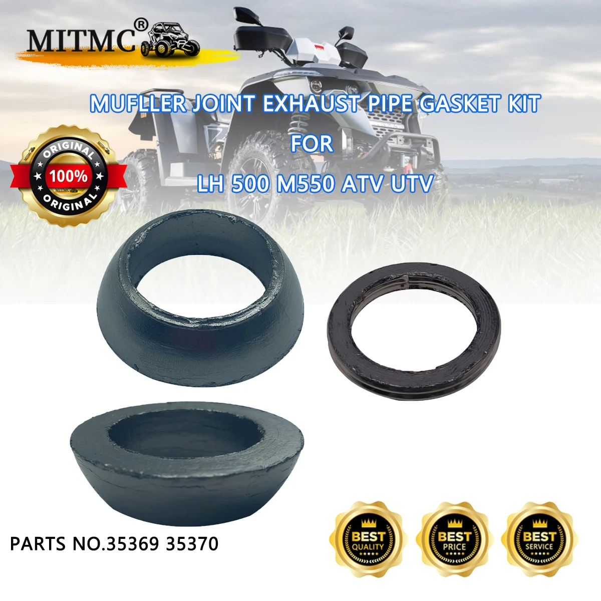 3pc Exhaust Seal Gasket Muffler Kit For LH 500 M550 ATV LH500 LH550 M550 35369 35370
3pc Exhaust Seal Gasket Muffler Kit For LH 500 M550 ATV LH500 LH550 M550 35369 35370