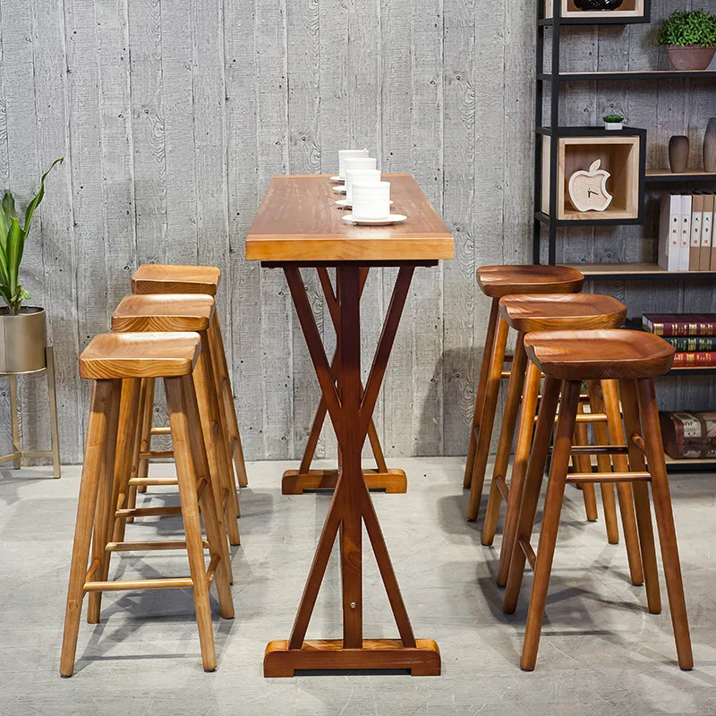 All solid wood bar table and chair combination household living room small bar balcony against the wall high feet narrow
All solid wood bar table and chair combination household living room small bar balcony against the wall high feet narrow