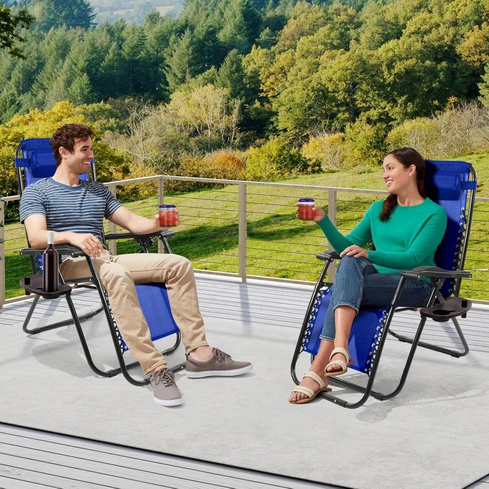 Zero Gravity Reclining Chair with Cup Holder & Pillow, Adjustable Outdoor Folding Lounge Chair for Pool Beach Camping
Zero Gravity Reclining Chair with Cup Holder & Pillow, Adjustable Outdoor Folding Lounge Chair for Pool Beach Camping
