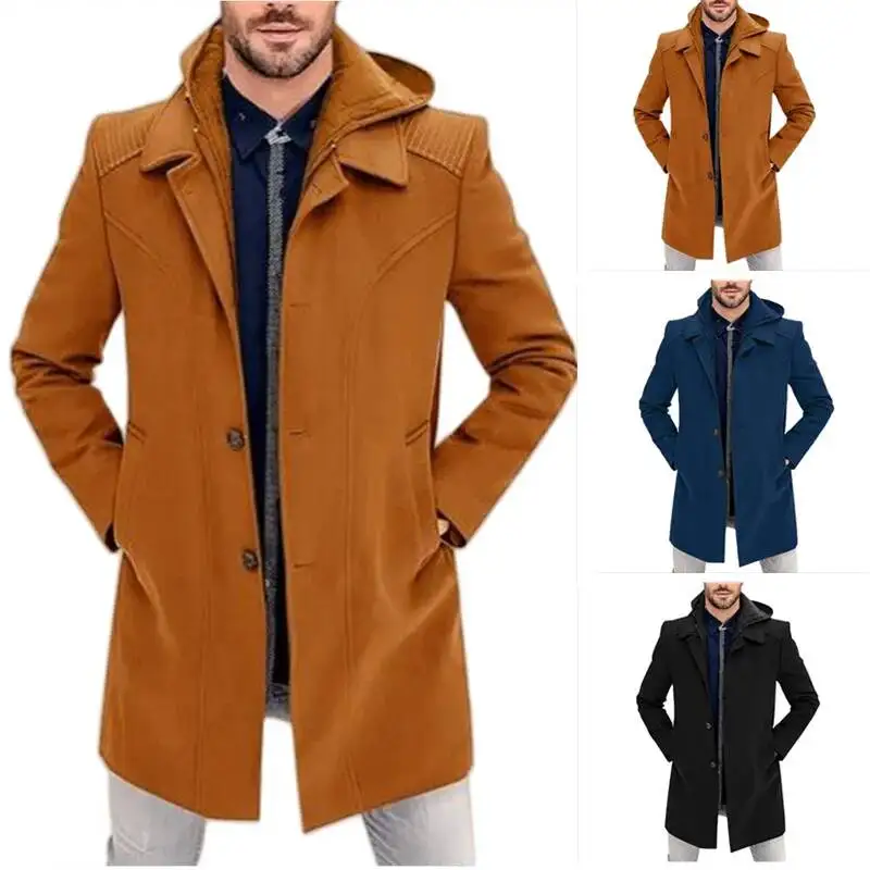 2026 New Woolen Men's Coat Fake Two-Pieces Hooded Long Sleeve Solid Color Fashion Autumn Winter Jacket Coats
2026 New Woolen Men's Coat Fake Two-Pieces Hooded Long Sleeve Solid Color Fashion Autumn Winter Jacket Coats