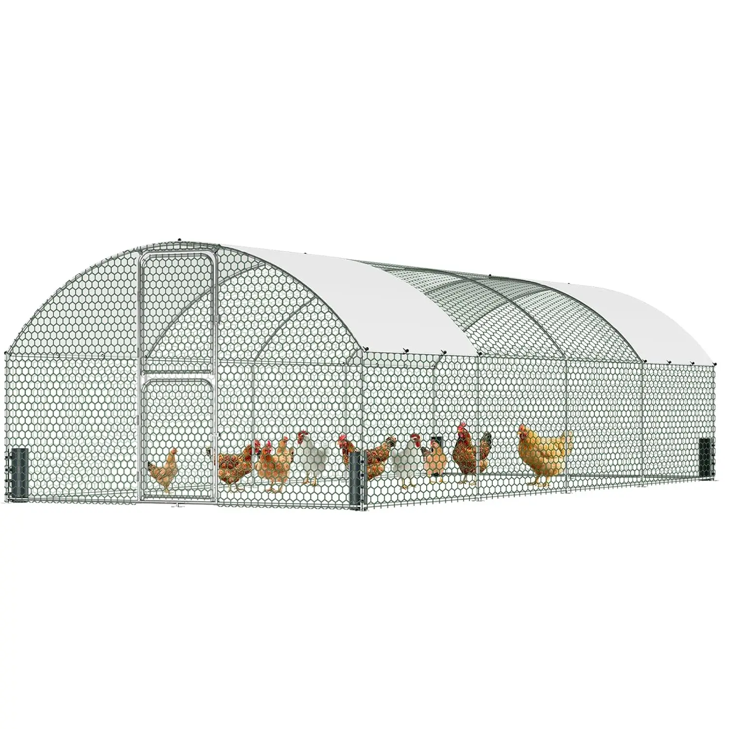 Metal Chicken Coop Run Feeding Door Lock Cover Poultry Pen Backyard 26.2x9.8x6.6FT Dome, Customized
Metal Chicken Coop Run Feeding Door Lock Cover Poultry Pen Backyard 26.2x9.8x6.6FT Dome, Customized