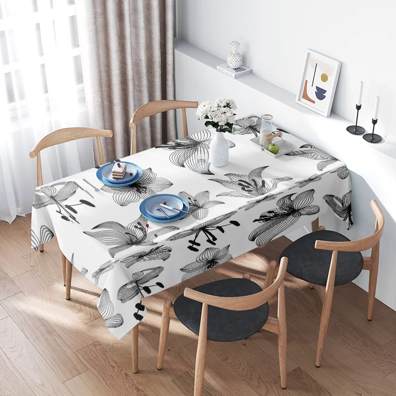 Modern minimalist flower printed tablecloth dining room kitchen decoration waterproof washable home textiles
Modern minimalist flower printed tablecloth dining room kitchen decoration waterproof washable home textiles