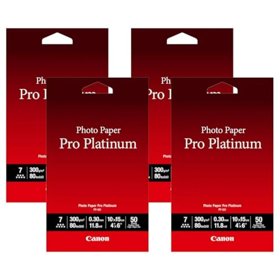 Photo Paper Pro Platum ch 50 Sheets 2768B014 White (Pack of 4
Photo Paper Pro Platum ch 50 Sheets 2768B014 White (Pack of 4