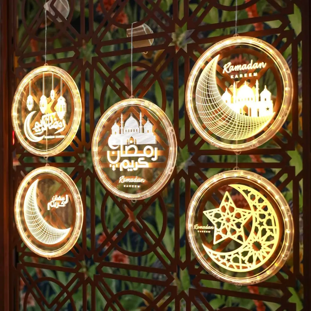Luminous Ramadan Hanging Lamp Warm White Battery Powered Eid Mubarak Lamp Suction Cup Night Lights Moon Star Castle Lamp
Luminous Ramadan Hanging Lamp Warm White Battery Powered Eid Mubarak Lamp Suction Cup Night Lights Moon Star Castle Lamp