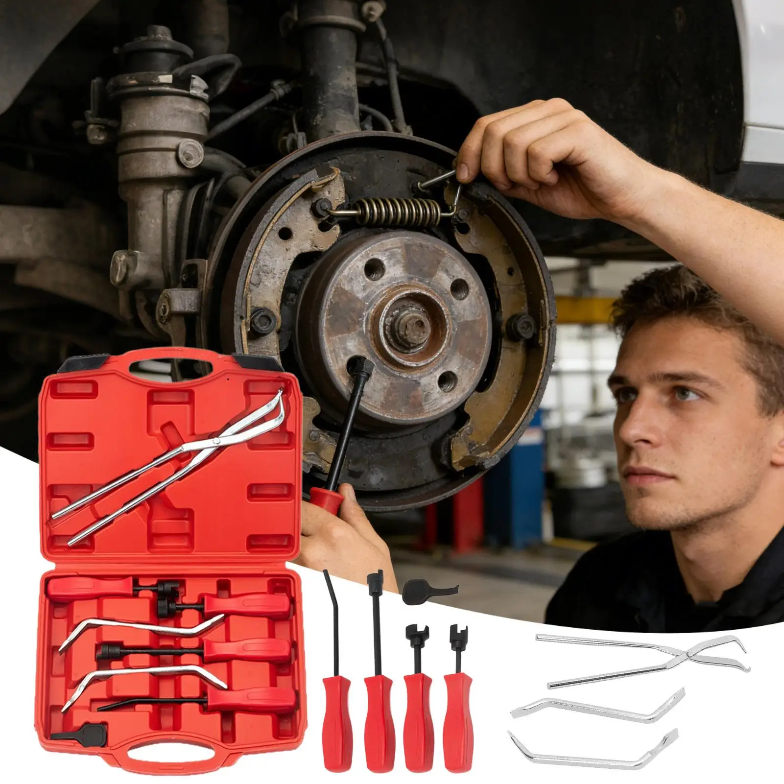 8 Pieces Drum Brake Tool kit Portable Adjustable Metal Drum Brake Installer Remover for Adults Lovers Families Friends Men
8 Pieces Drum Brake Tool kit Portable Adjustable Metal Drum Brake Installer Remover for Adults Lovers Families Friends Men