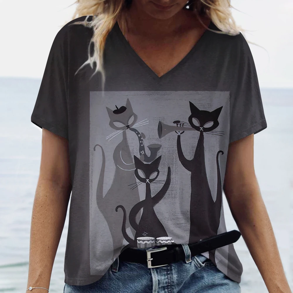 Summer Women's T Shirt Cat Print Casual Short Sleeve 3d T Shirts Fashion Streetwear Crew Neck Pullover Oversized Female Clothing
Summer Women's T Shirt Cat Print Casual Short Sleeve 3d T Shirts Fashion Streetwear Crew Neck Pullover Oversized Female Clothing