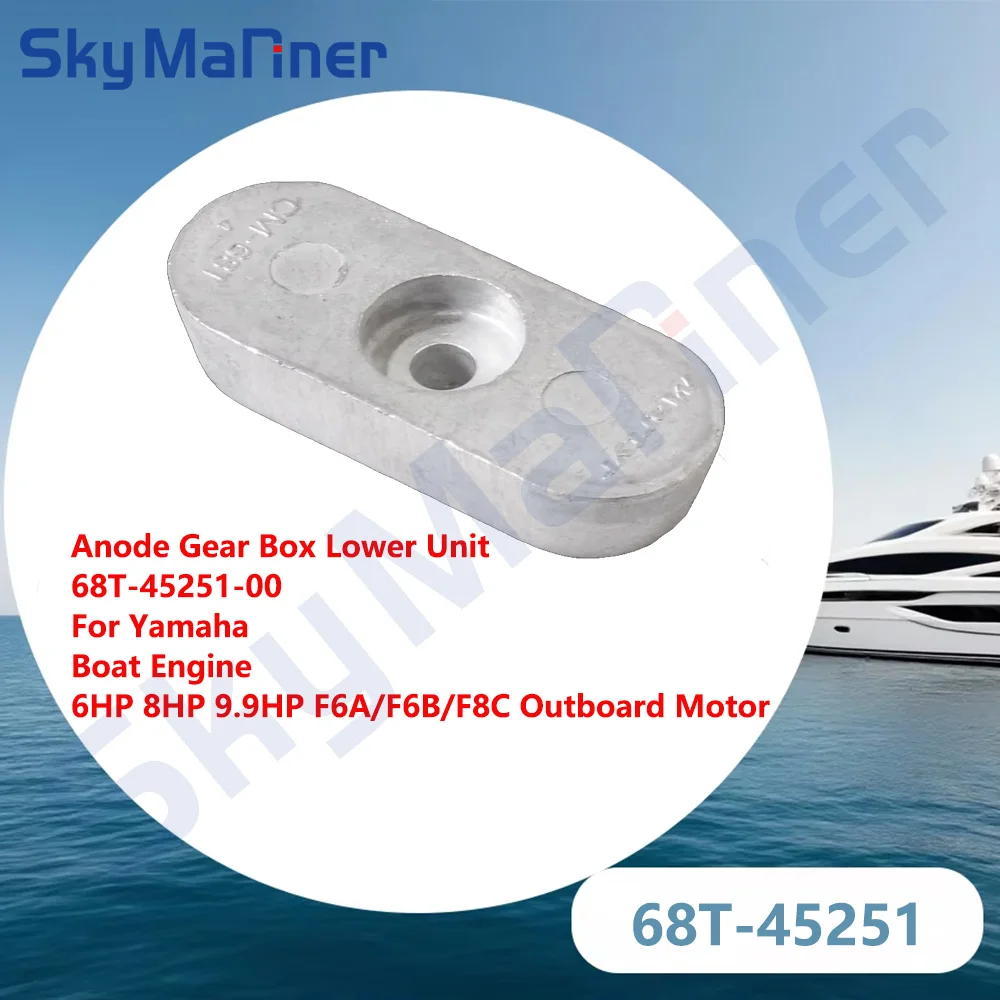 Anode Gear Box Lower Unit 68T-45251-00 For Yamaha Boat Engine 6Horsepower 8Horsepower 9.9Horsepower F6A/F6B/F8C Outboard Motor
Anode Gear Box Lower Unit 68T-45251-00 For Yamaha Boat Engine 6Horsepower 8Horsepower 9.9Horsepower F6A/F6B/F8C Outboard Motor