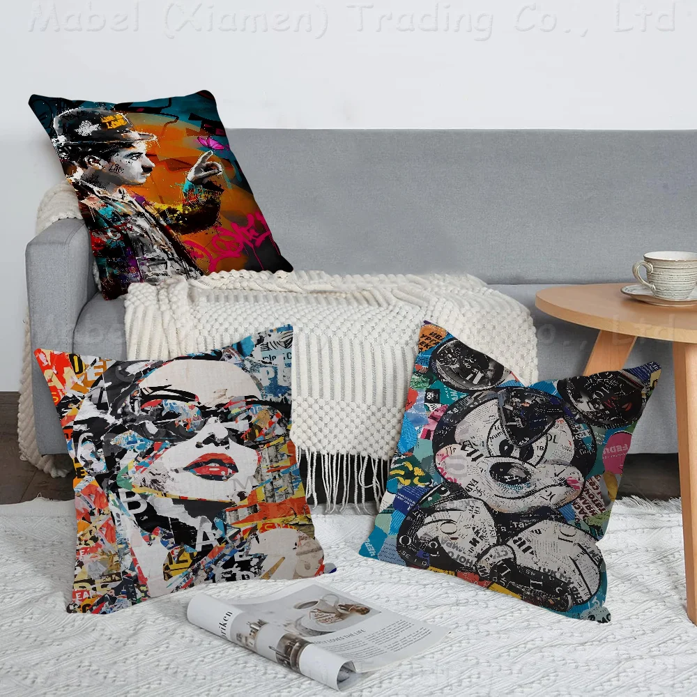 Modern Graffiti Aesthetic Wall Art Banksy Pop Portrait Cover Pillow Cover Decor Pillowcase Printed Cushion Case For Couch
Modern Graffiti Aesthetic Wall Art Banksy Pop Portrait Cover Pillow Cover Decor Pillowcase Printed Cushion Case For Couch