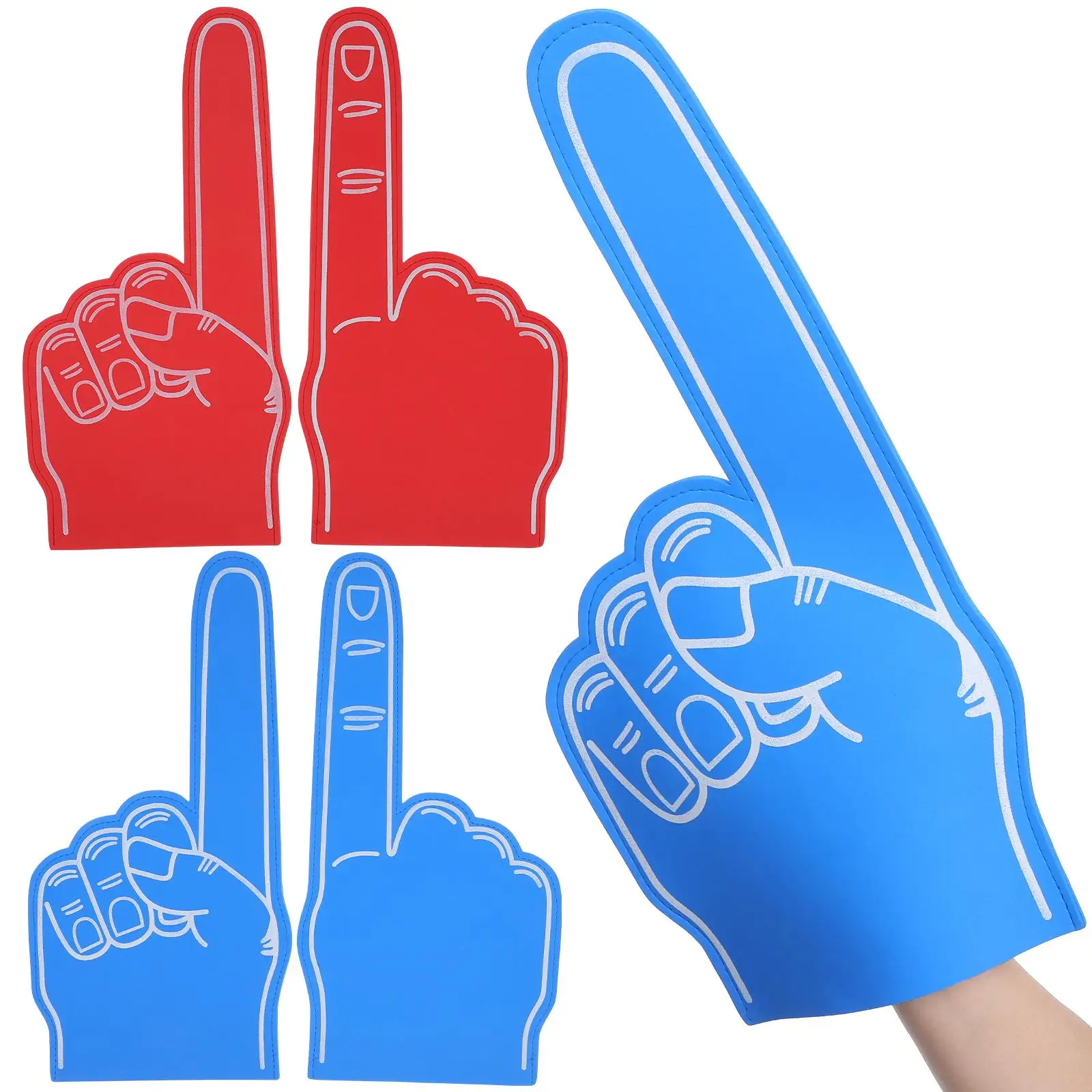4 Pcs Foam Finger Cots 2 Red 2 Blue EVA 46x23cm Giant Size Anti Slip Cheerleading Props Sporting Events Party Favors Team Sports
4 Pcs Foam Finger Cots 2 Red 2 Blue EVA 46x23cm Giant Size Anti Slip Cheerleading Props Sporting Events Party Favors Team Sports