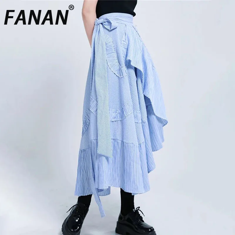 FANAN, полосатая юбка с оборками и аппликацией для женщин, повседневные юбки трапециевидной формы с высокой талией и нерегулярным подолом, женская мода, новинка 2025 г.
FANAN, полосатая юбка с оборками и аппликацией для женщин, повседневные юбки трапециевидной формы с высокой талией и нерегулярным подолом, женская мода, новинка 2025 г.